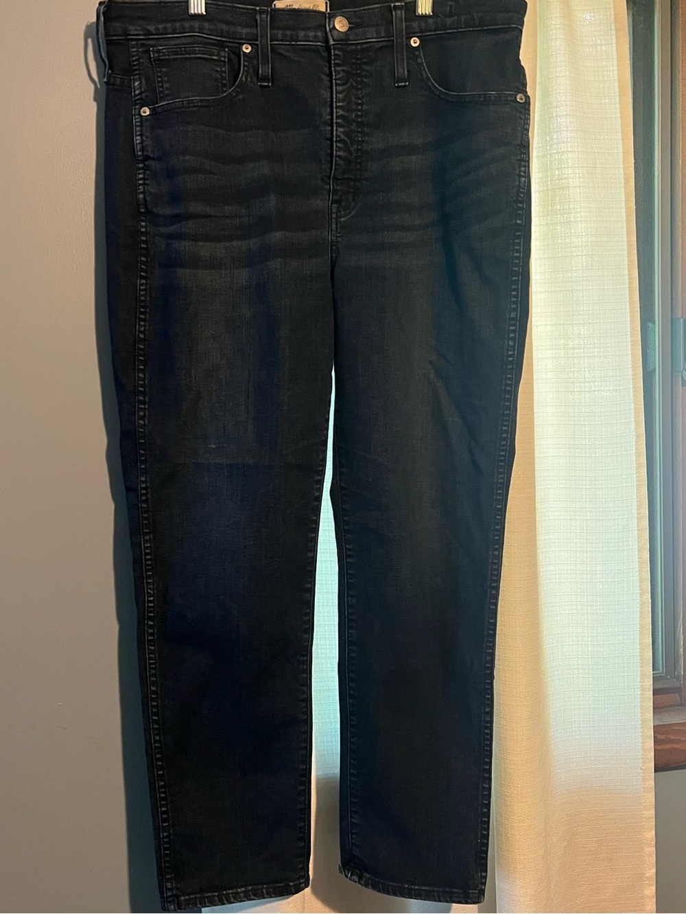 Madewell Women's Straight-Leg cropped Jeans in Dark Blue Wash